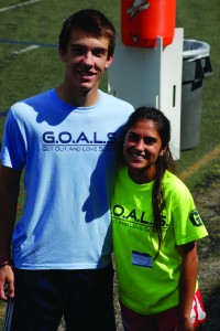 G.O.A.L.S. president Patricio Hernandez-Ysasi and club member senior Hansine Vexlund volunteer at one of the events striving to provide kids with Autism a safe and fun environment to play soccer. Photo provided by Patricio Hernandez-Ysasi.