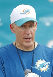 Miami Dolphins head coach Joe Philbin during training camp practice at Nova Southeastern University in Davie, Fla., on Saturday, Aug. 1, 2015. (Al Diaz/Miami Herald/TNS)