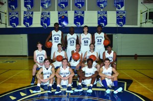 Boys Varsity Basketball Team:  Top Row (Left to Right): Victor Uyaelumno, Joseph Jackson, Alaz Sengul, Solomon Uyaelumno Middle Row (Left to Right): Evan Silberman, Ryan Heckaman, Justin Perez, Drew Massirman, Rahul Parekh  Bottom Row (Left to Right): Miguel Yaniz, Ryan Grppando, Barry Robinson, Jack Pattullo.  Photo by Jacqueline Dylewski.