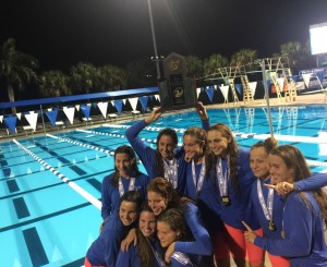 The girls celebrate their win as a team. Photo by Nicholas Klauder.