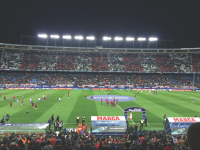 Atlético de Madrid’s Stadium, the Vicente Calderon during halftime of the Atlético-Real Madrid game on Nov. 19. Real Madrid won the game by a score of 3-0. Photo by David Akerman.